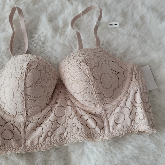 🌼AERIE REAL HAPPY DEMI LIGHTLY LINED CANDY LACE BRA SIZE 34B - Picture 5 of 7